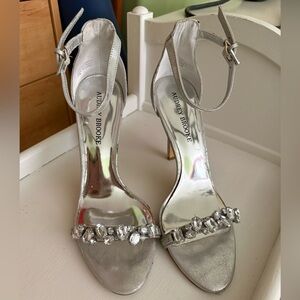 Audrey Brooke Silver Embellished Women's Sandals